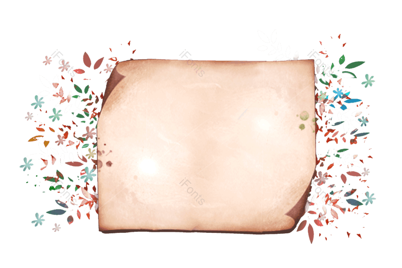 水墨图片,花环元素,夏天边框PNG,水彩免抠素材